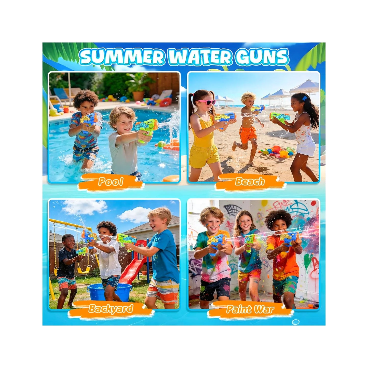 Water Guns for Kids, 2 Pack Mini Squirt Guns with Trigger Small Water Blaster Pistol Toys for Boys Girls Toddlers Summer Outdoor Yard Swimming Pool Beach Water Fighting Party Favors