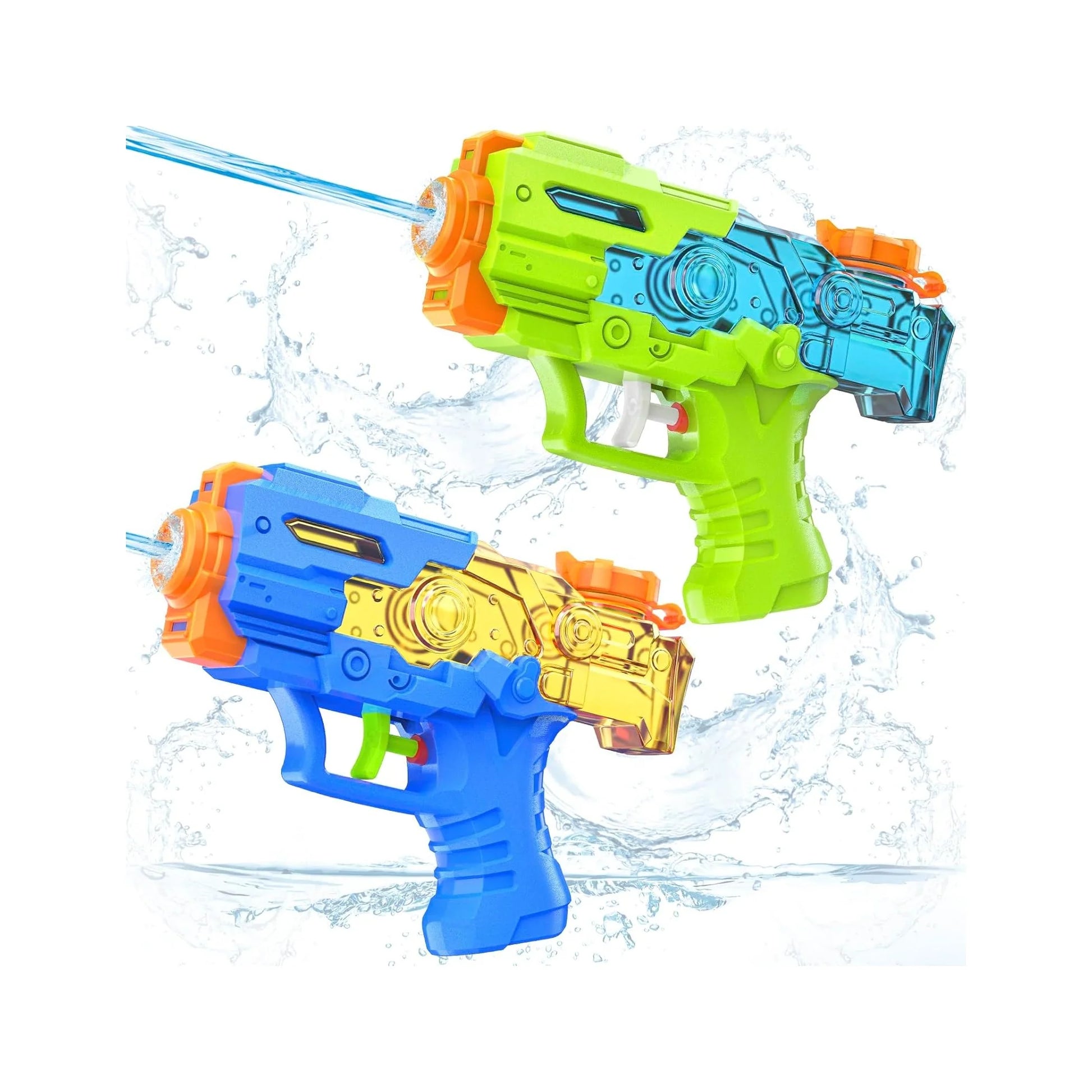 Water Guns for Kids, 2 Pack Mini Squirt Guns with Trigger Small Water Blaster Pistol Toys for Boys Girls Toddlers Summer Outdoor Yard Swimming Pool Beach Water Fighting Party Favors
